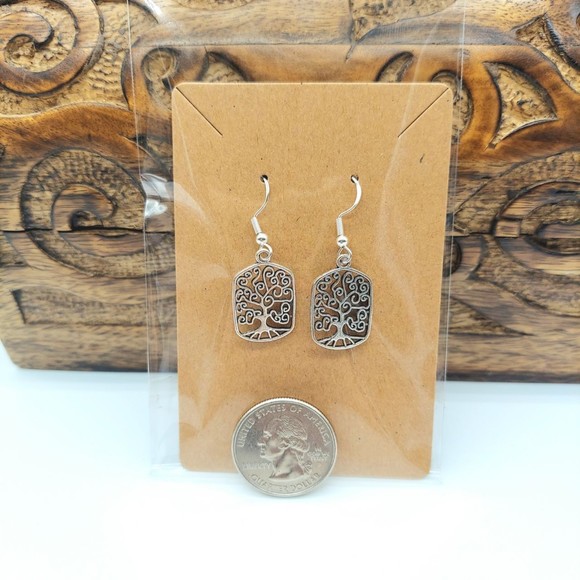 Tree Earrings Tree of Life - Picture 2 of 2